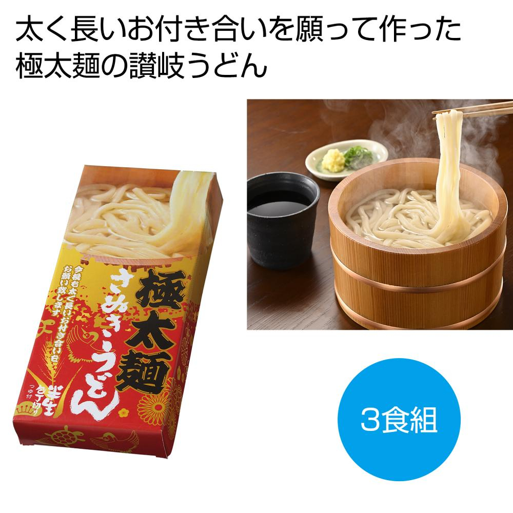 太く長いおつきあいを　極太麺さぬきうどん３食組